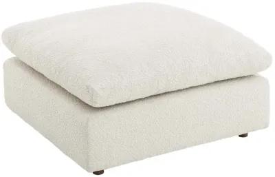 Commix Down Filled Overstuffed Boucle Fabric Ottoman