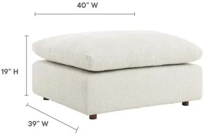 Commix Down Filled Overstuffed Boucle Fabric Ottoman