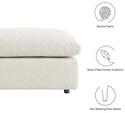 Commix Down Filled Overstuffed Boucle Fabric Ottoman