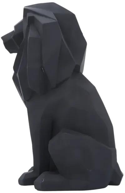 Resin 11"h Sitting Lion, Black