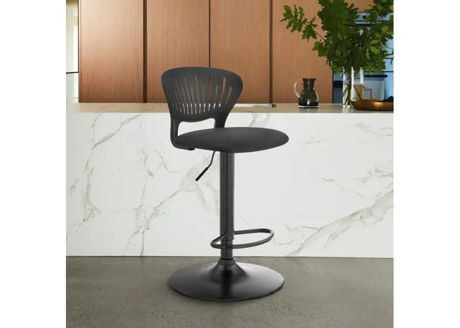 Padua Adjustable Black Upholstery Swivel Stool