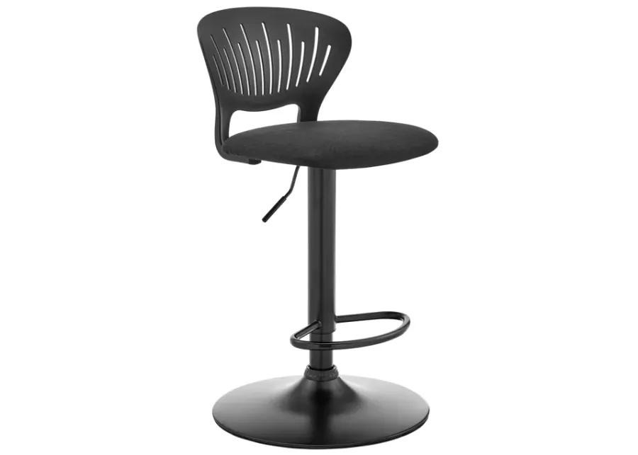 Padua Adjustable Black Upholstery Swivel Stool