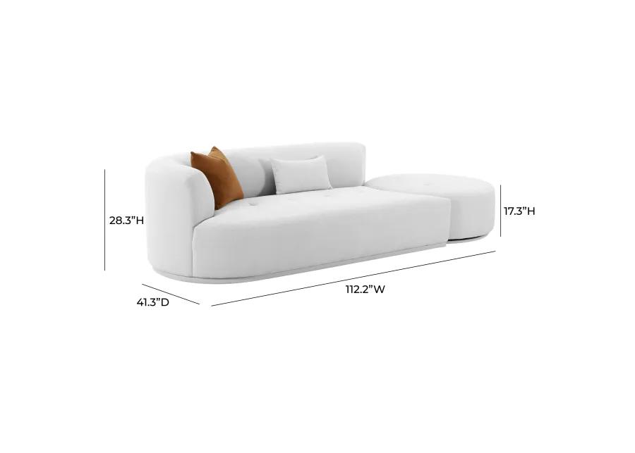 Fickle Grey Velvet 2-Piece Chaise Modular LAF Sofa