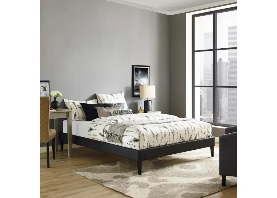 Tessie Full Vinyl Bed Frame with Squared Tapered Legs