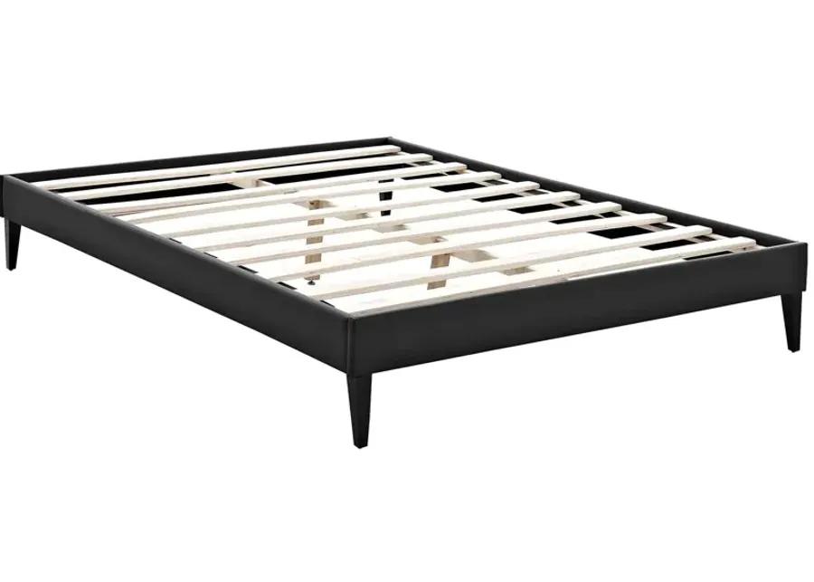 Tessie Full Vinyl Bed Frame with Squared Tapered Legs