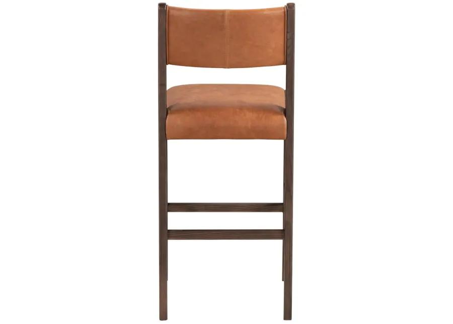 Wayne 42" Top Grain Leather Autumn Brown Brown Stool