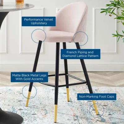 Cordial Performance Velvet Bar Stools - Set of 2