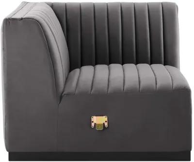 Conjure Channel Tufted Performance Velvet Left Corner Chair