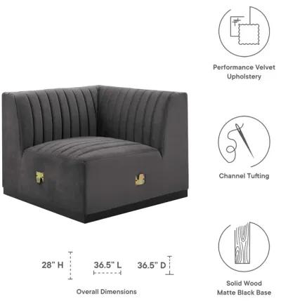 Conjure Channel Tufted Performance Velvet Left Corner Chair