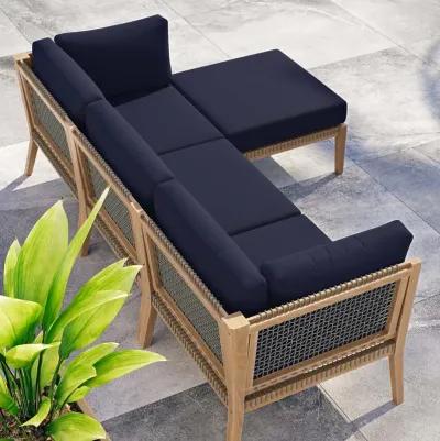 Clearwater Teak 4-Piece Outdoor Sectional