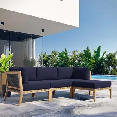 Clearwater Teak 4-Piece Outdoor Sectional