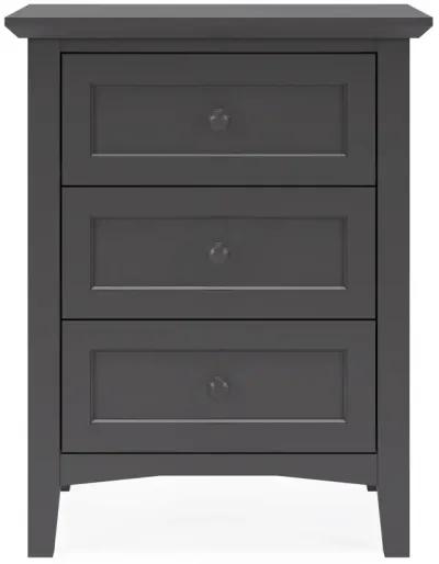 Grace Three Drawer Nightstand in Raven Black