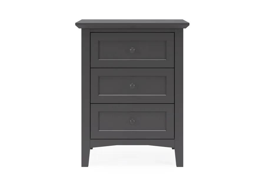 Grace Three Drawer Nightstand in Raven Black