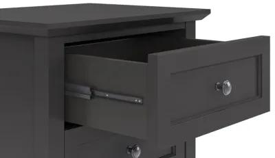 Grace Three Drawer Nightstand in Raven Black