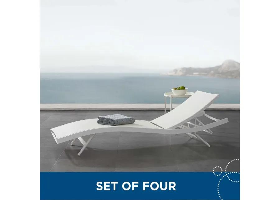 Glimpse Outdoor Patio Mesh Chaise Lounge Set of 4