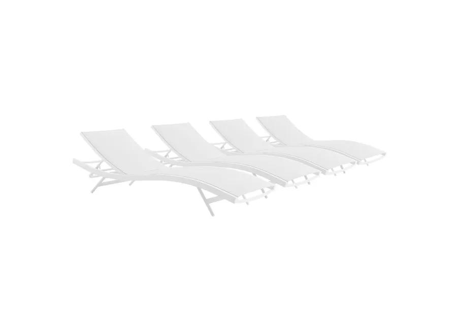 Glimpse Outdoor Patio Mesh Chaise Lounge Set of 4