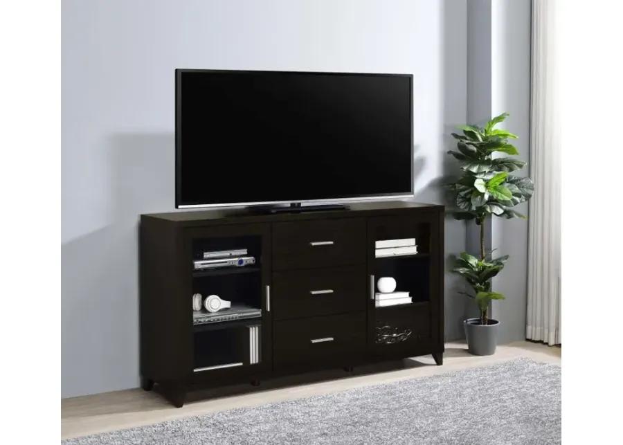 Lewes 2-door TV Stand with Adjustable Shelves Cappuccino