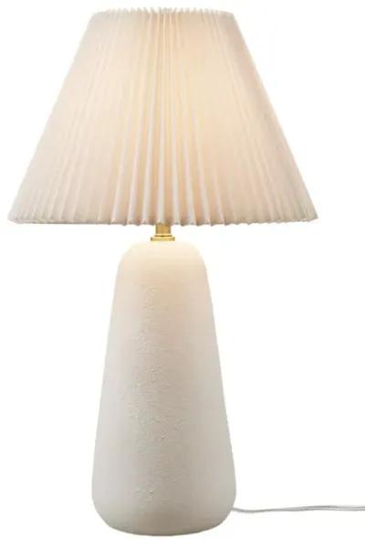 Textured Ceramic Table Lamp with Fluted Fabric Shade