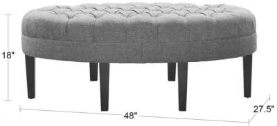 Madison Park Martin Blue Surfboard Tufted Ottoman