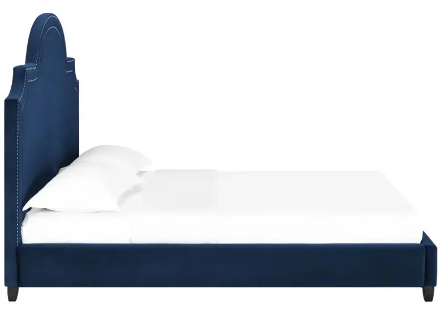 Primrose Queen Performance Velvet Platform Bed