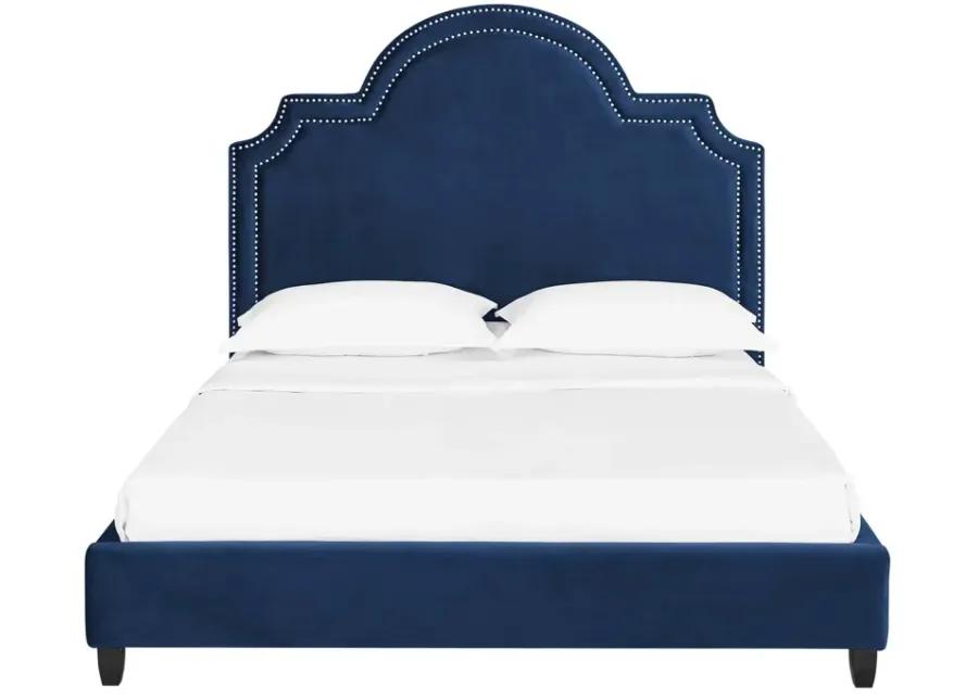 Primrose Queen Performance Velvet Platform Bed