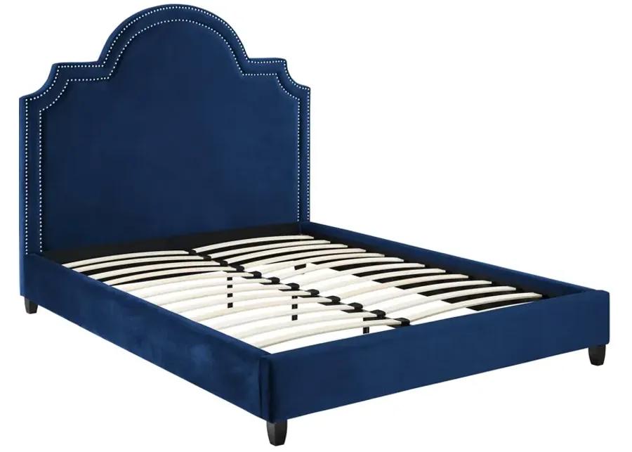 Primrose Queen Performance Velvet Platform Bed