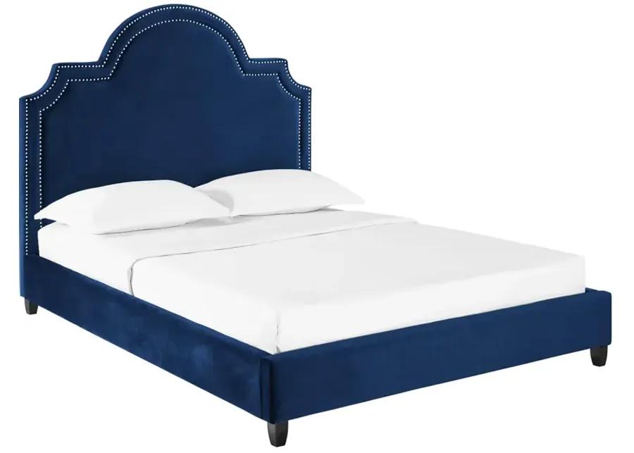 Primrose Queen Performance Velvet Platform Bed