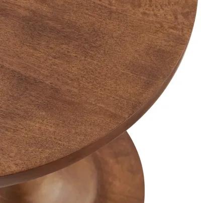 Lina Round Mango Wood Side Table