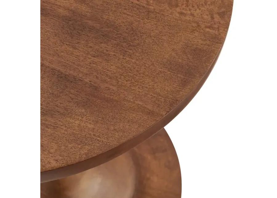 Lina Round Mango Wood Side Table