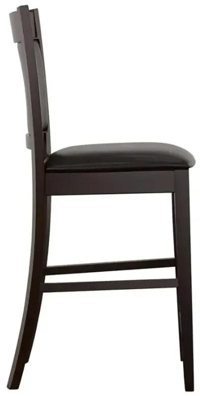 Jaden Upholstered Counter Height Stools Black and Espresso (Set of 2)