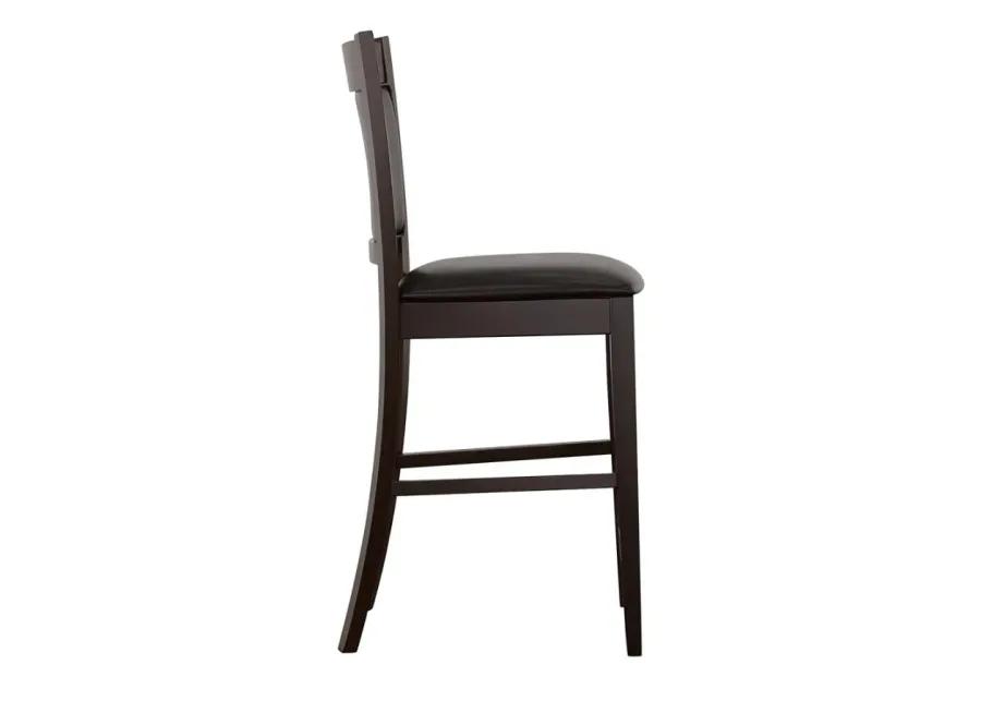 Jaden Upholstered Counter Height Stools Black and Espresso (Set of 2)