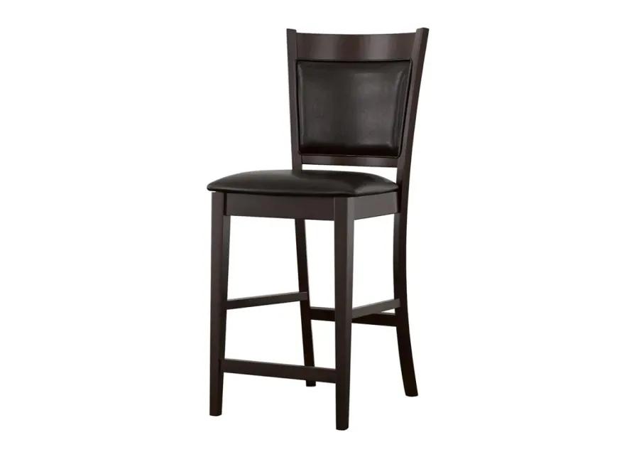 Jaden Upholstered Counter Height Stools Black and Espresso (Set of 2)