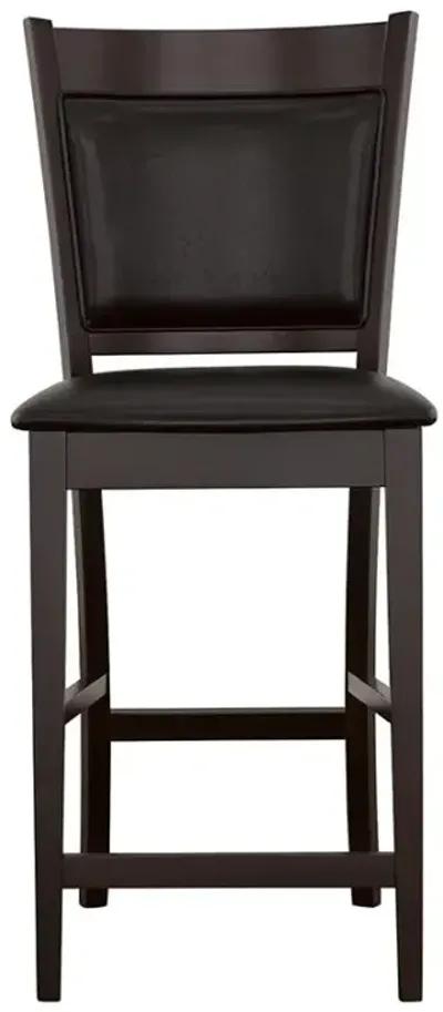 Jaden Upholstered Counter Height Stools Black and Espresso (Set of 2)