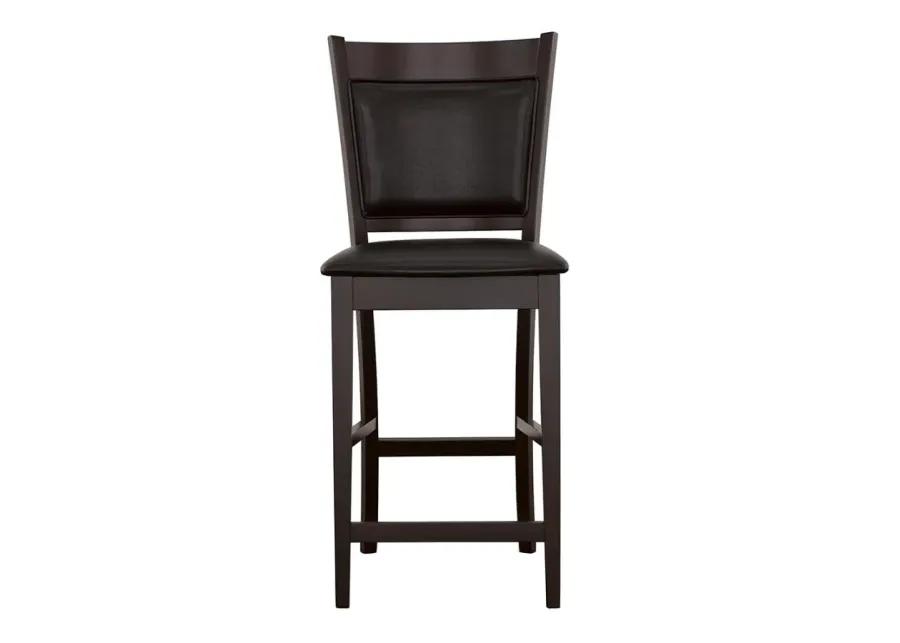 Jaden Upholstered Counter Height Stools Black and Espresso (Set of 2)