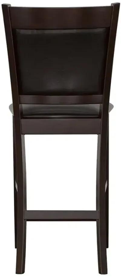 Jaden Upholstered Counter Height Stools Black and Espresso (Set of 2)