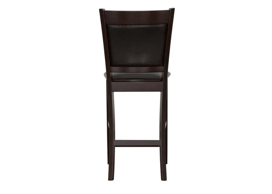 Jaden Upholstered Counter Height Stools Black and Espresso (Set of 2)