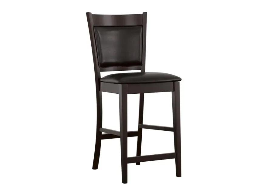 Jaden Upholstered Counter Height Stools Black and Espresso (Set of 2)