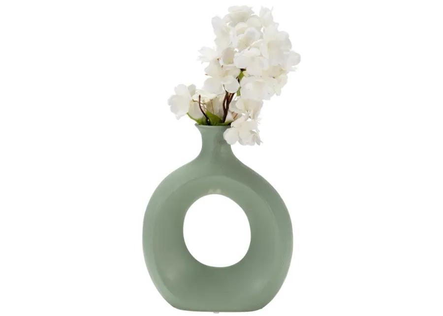 Dol, 10" Open Cut Vase,dark Sage