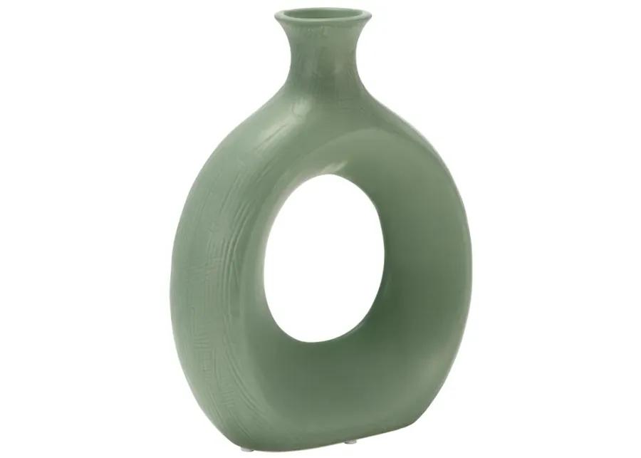 Dol, 10" Open Cut Vase,dark Sage