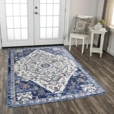 Marquise Blue  Polypropylene  8'0"x9'6" Rectangle Rug