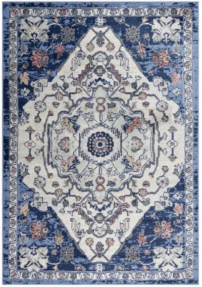 Marquise Blue  Polypropylene  8'0"x9'6" Rectangle Rug