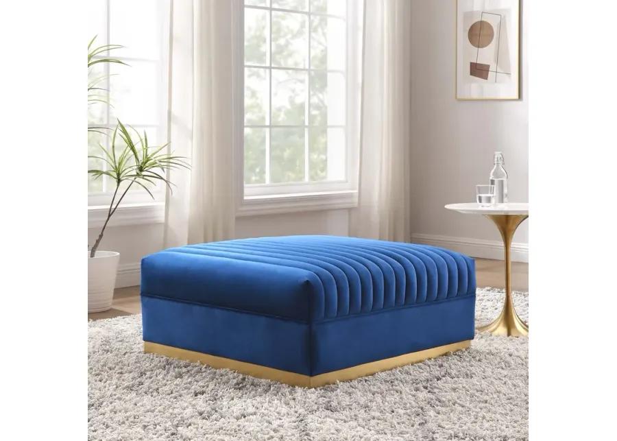 Sanguine Channel Tufted Performance Velvet Modular Sectional  Ottoman