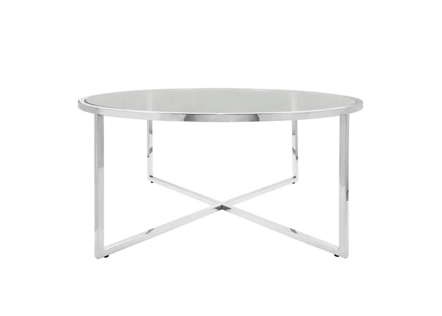 Metal Pull Out Coffee Table, Silver