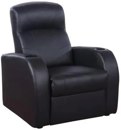 Cyrus Upholstered Recliner Living Room Set Black