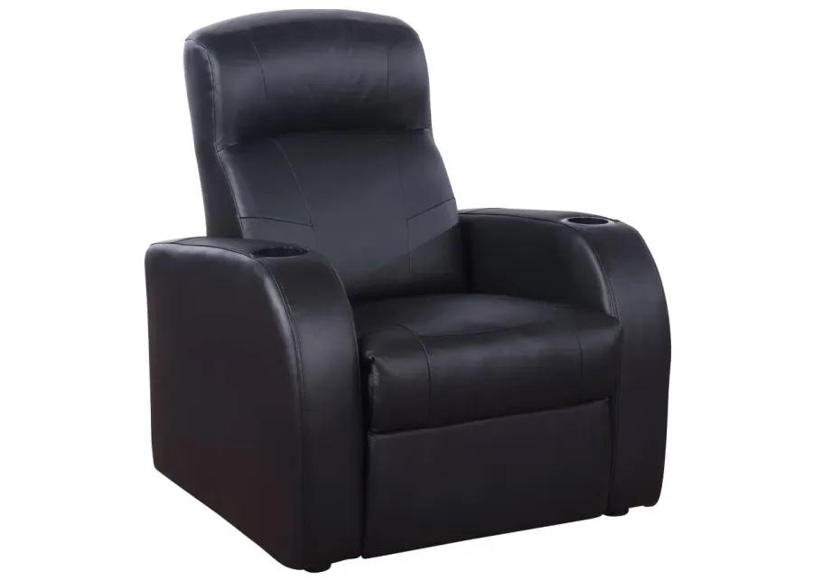 Cyrus Upholstered Recliner Living Room Set Black