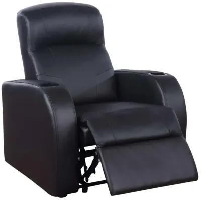 Cyrus Upholstered Recliner Living Room Set Black