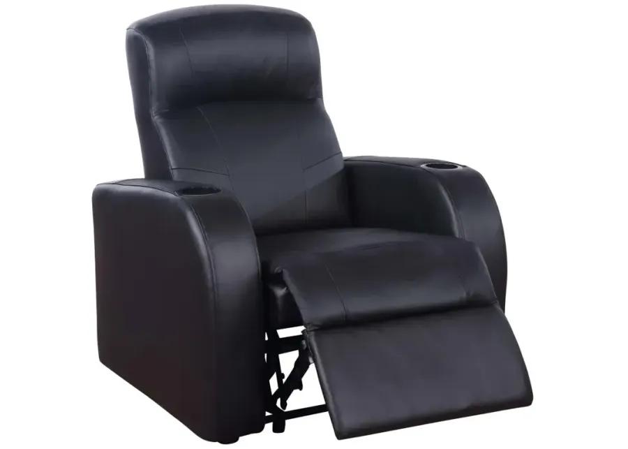 Cyrus Upholstered Recliner Living Room Set Black