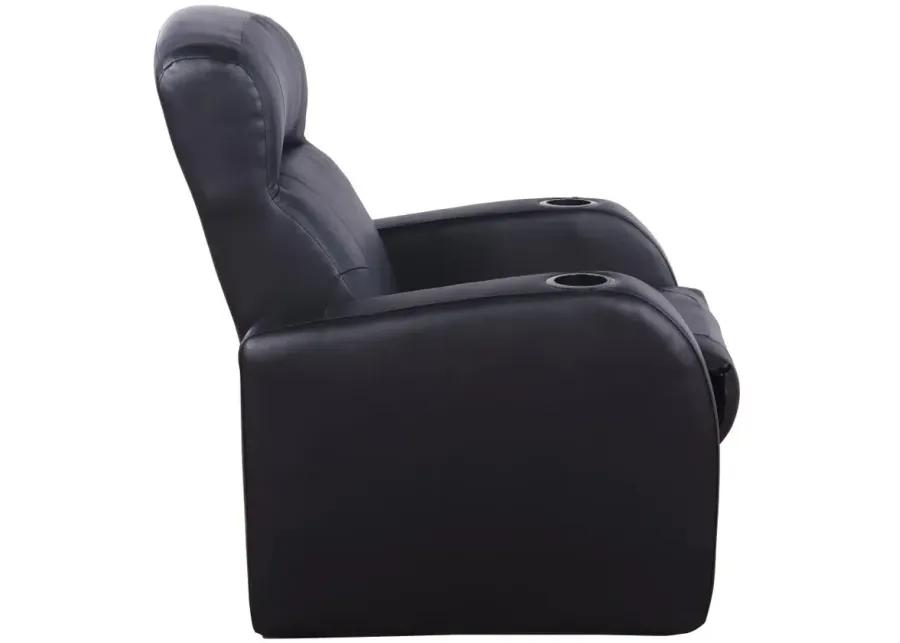 Cyrus Upholstered Recliner Living Room Set Black