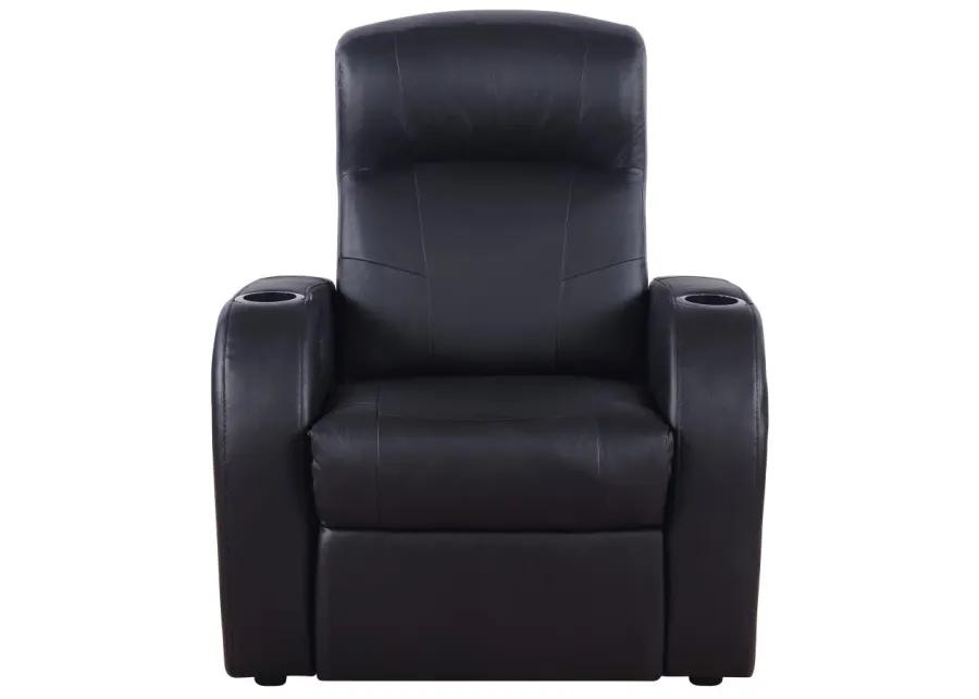 Cyrus Upholstered Recliner Living Room Set Black