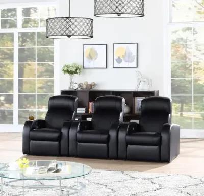 Cyrus Upholstered Recliner Living Room Set Black